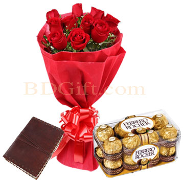 Rose W/Ferrero Rocher Chocolate & Diary