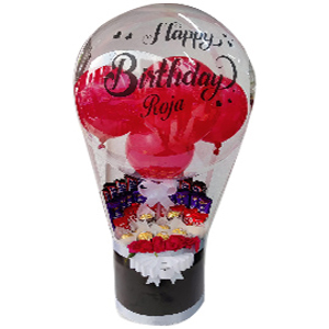  Transparent balloon W/ chocolate and Red Roses