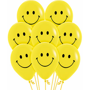 (009) 8 pcs Smiley emoji balloon 