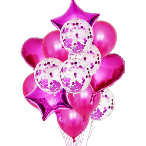 4 pcs mylar balloon & 10 pcs latex balloon bouquet