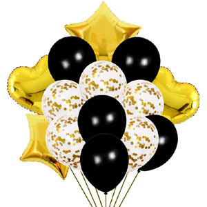 4 Pieces mylar balloon & 10 pieces latex balloon bouquet