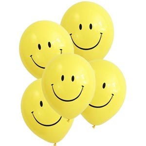 (003) 5 pcs Smiley emoji balloon 