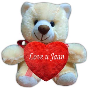 Soft White Love bear with heart