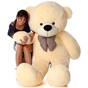 (004) Extra Large Off White Teddy Bear 5 feet