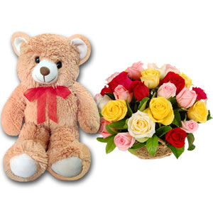 Bear W/ Flower Basket