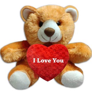 Soft brown love bear with heart 