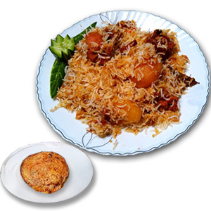 Fakruddin Kachchi Biryani W/ Zali Kabab (Half Plate)