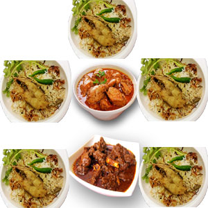 (03) Ilish polao with Beef curry and chicken curry-5 person