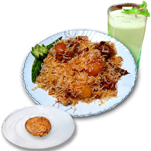 Fakruddin Kachchi Biryani W/ Zali Kabab & Borhani (Full plate)