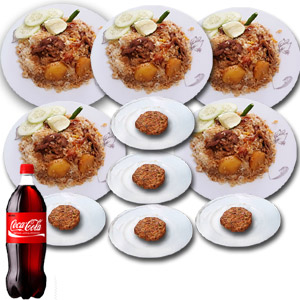 (07) Star Kachchi Biryani W/ Kabab & Coca Cola - 5 Person (Half Plate)