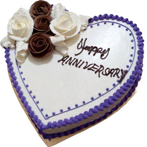 2.2 Pounds Vanilla Heart Cake for anniversary