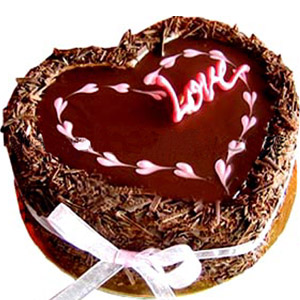 (26) 3.3 Pounds Black Forest Heart Cake