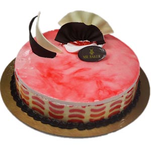 (003) Mr. Baker - Half kg Strawberry Mousse Round Cake