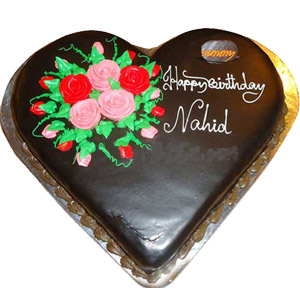 (006) 2.2 Pounds Rich Chocolate Heart Cake