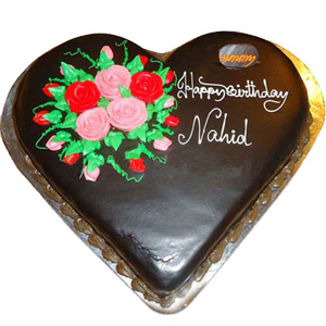 (50) Yummy Yummy- 3.3 Pounds Rich Chocolate Heart Cake