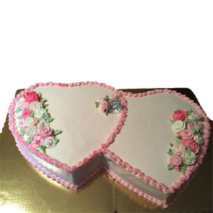 (06) Swiss - 6.6 Pounds Vanilla Double Heart Cake