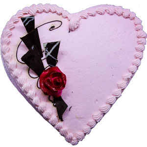 (008) 2.2 Pounds Vanilla Heart Cake