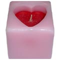 (25) Red Heart Candle