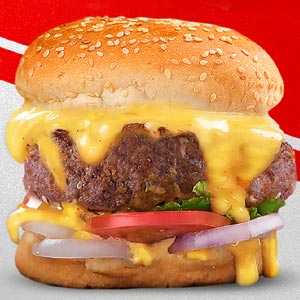 (14) Beef Cheese Blust Burger