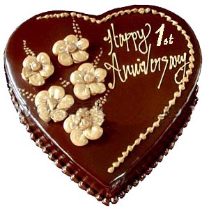 (41) Swiss - 2.2 Pounds Special Chocolate Heart Cake 