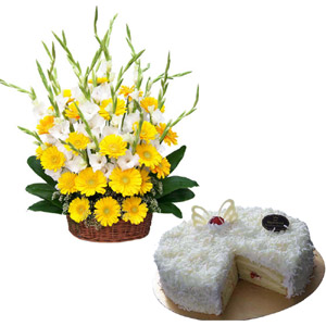 Flower basket W/ Cake