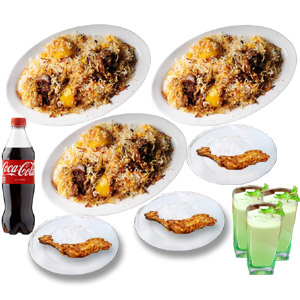 Biryani W/ Roast, Borhani & Coca Cola