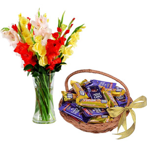 Chocolate basket W/ Flowers