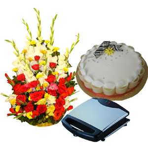 Sandwich Maker W/Cake & Flower Basket