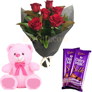 Rose W/ Bear & Chocolate