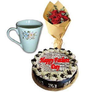 Shumi's Hot Cake W/ Roses in bouquet & Mug