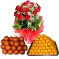 1 dz Red Roses W/ Rosh Sweets