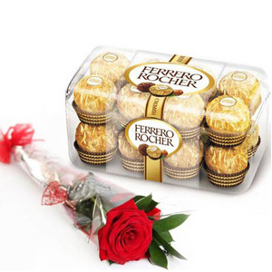Ferrero Rocher Chocolate with Single Roses