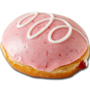 (009)Single Strawberry cream Doughnut. 