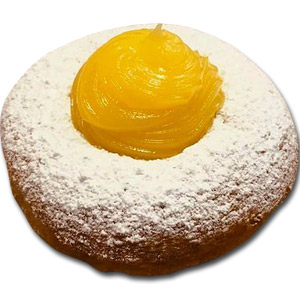 (006)Single Lemon Filled Doughnut. 