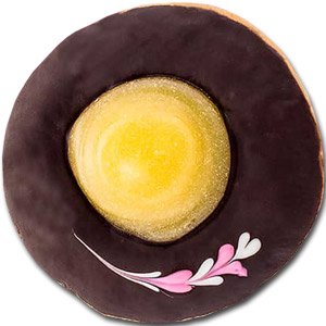 (003)Single Chocolate Custard Doughnut. 