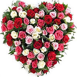 (08) Heart Shaped Roses W/101 Roses