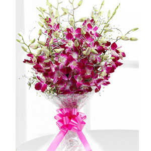 (58) Purple Orchids in bouquet