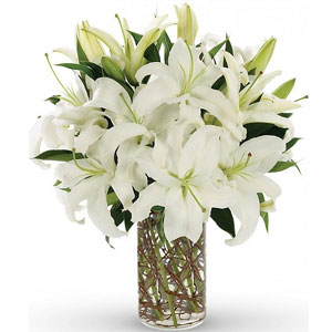 (32) Lilies in a vase