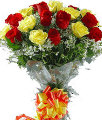 2 dozen red and yellow roses mix