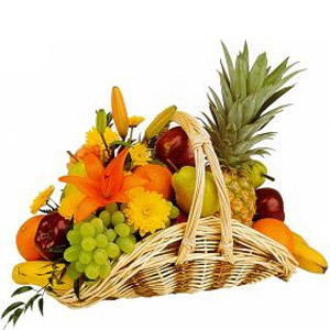 Fruit Basket W/ Flowers -20