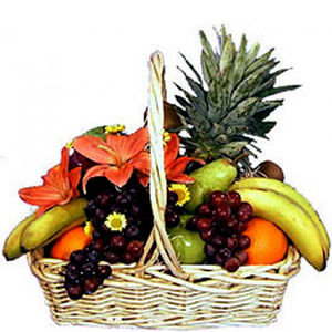 Fruit Basket W/ Flowers -2      