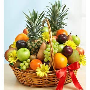 Fruit Basket W/ Flowers -25 