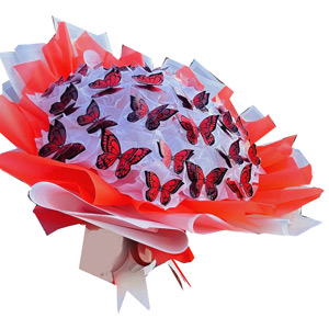 24 Pcs Red Butterfly Bouquet