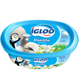 (18) IGLOO Vanilla Ice cream 1 Liter