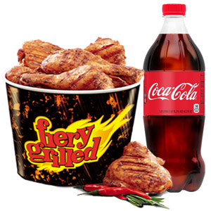 (13) KFC- 8 Pcs Fiery Grilled Chicken W/ 1 Liter Coca cola