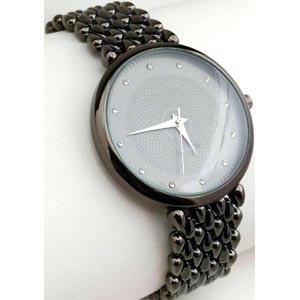 (06) Ladies Black Stainless Steel Watch