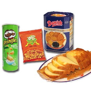 Danish Assorted Biscuits W/ Prince Cake, Ruchi Chanachur & Pringles Sour cream Chips