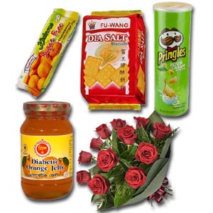 Diabetic Jelly, Biscuits, Cookies W/ Roses & Chips
