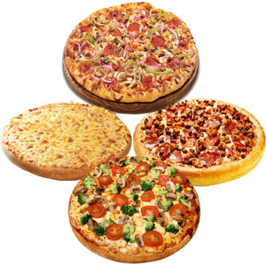 4 Personal Pan Pizzas in one box