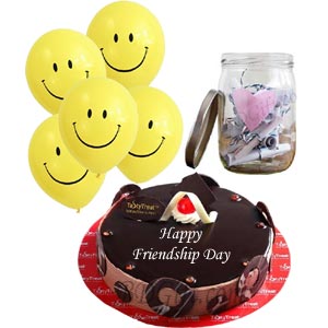 (005) Cake W/ Message Jar & Balloons
